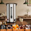 Urne à café commerciale à grande capacité - Chauffe-boissons à double paroi en acier inoxydable - Comprend un panier-filtre - Parfait pour les buffets, la restauration, les fêtes, les mariages et les événements professionnels - 60 tasses, 10 litres