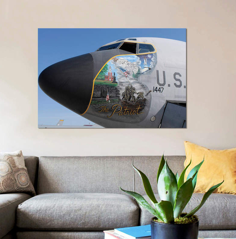 « a kc-135 stratotankering patriotiqueing nez art », reproduction de photo sur toile, H 8 po x l 12 po x P 0,75 po