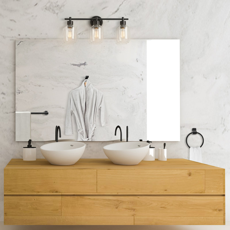 5-Piece Matte Brass All-In-One Bathroom Hardware Set, Matte Black