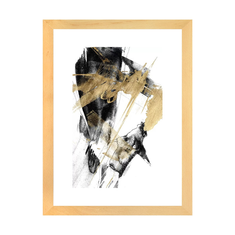 « Glam & Black I » par Jennifer Goldberger-impression, H 32 po x l 24 po x P 1 po, Papier encadré de bois naturel