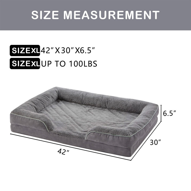 Canapé-lit Daquel, Très grand (l 30 po x P 42 po x H 6,5 po), Gris foncé