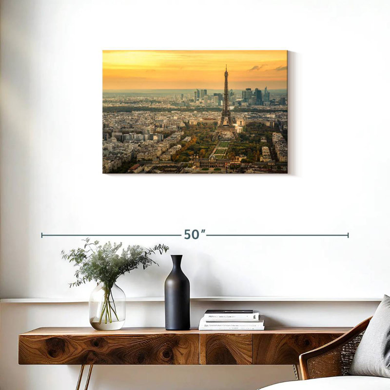Nicci soleil couchant sur Paris, H 20 po x l 30 po