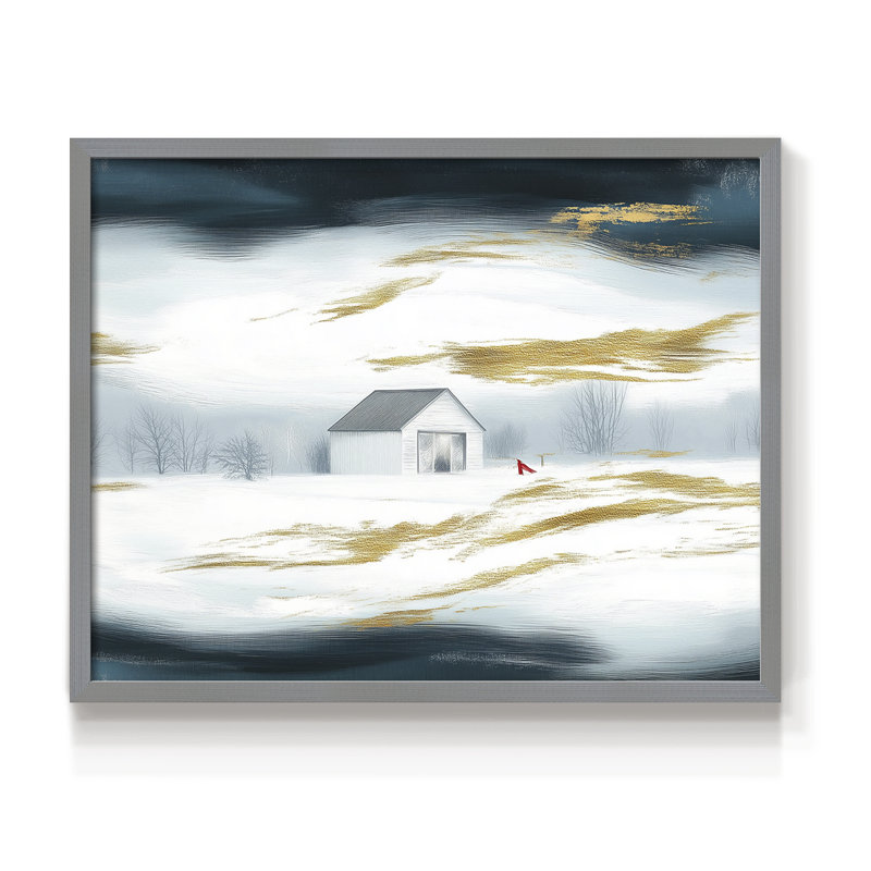 Chirstmas Art-CCXIX -Framed Print - Restickable, H 11 po x l 14 po, Gris