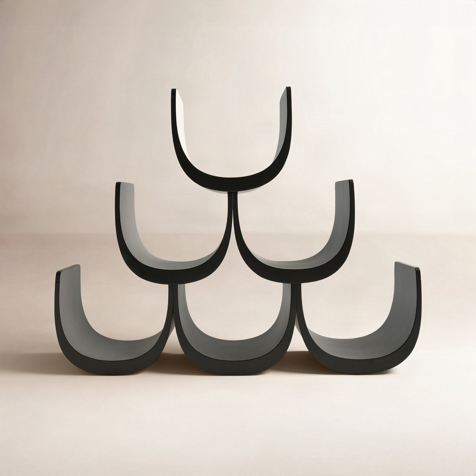 Noè 6 Bottle Tabletop Wine Bottle Rack, Black