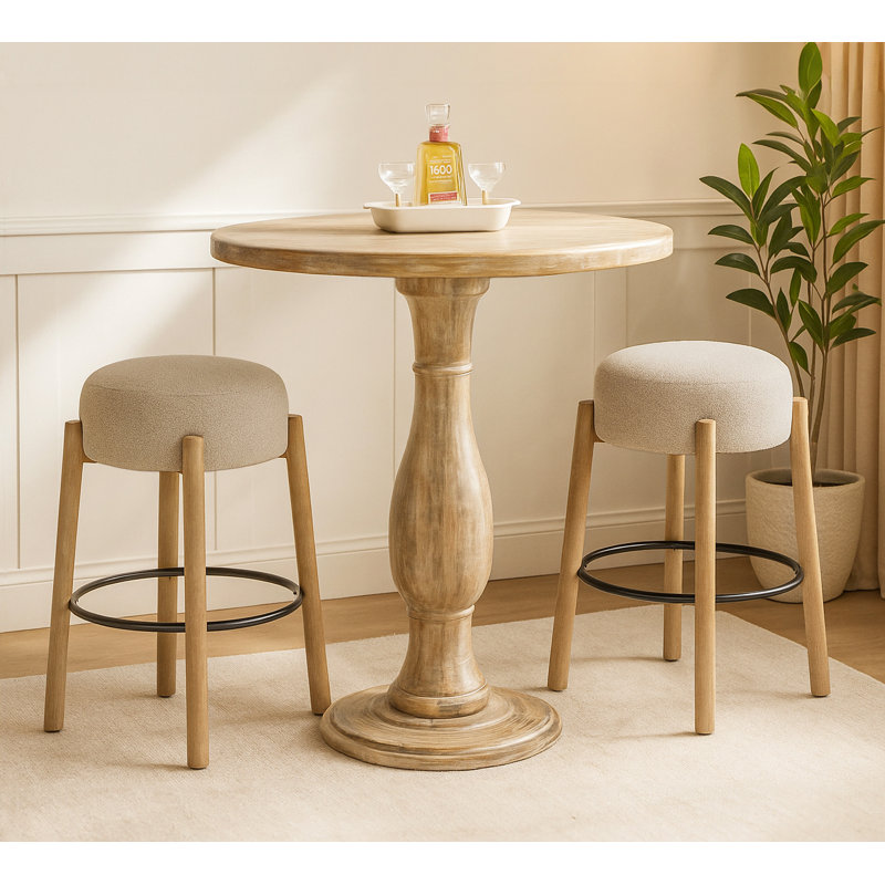 Ensemble de table de bar 36 po avec 2 tabourets de bar Natalia Daniqua