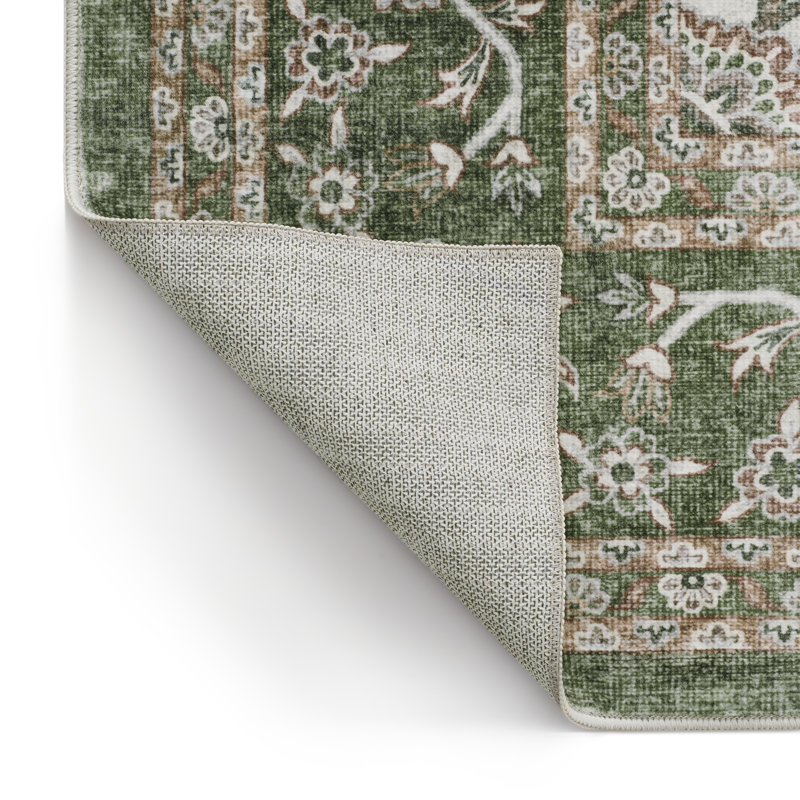Tapis de couloir floral lavable antidérapant, Tapis de couloir 2 pi x 6 pi