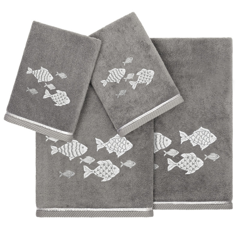 Ensemble de serviettes en coton turc 4 pièces figure 4, Blanc