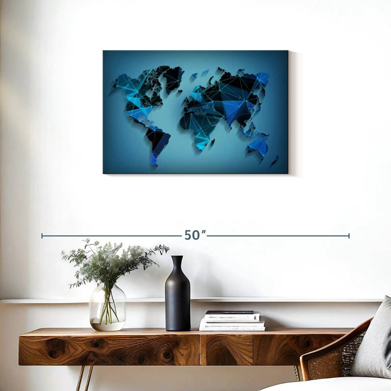 Aliaz Network Technology World Map, 20" H x 30" W