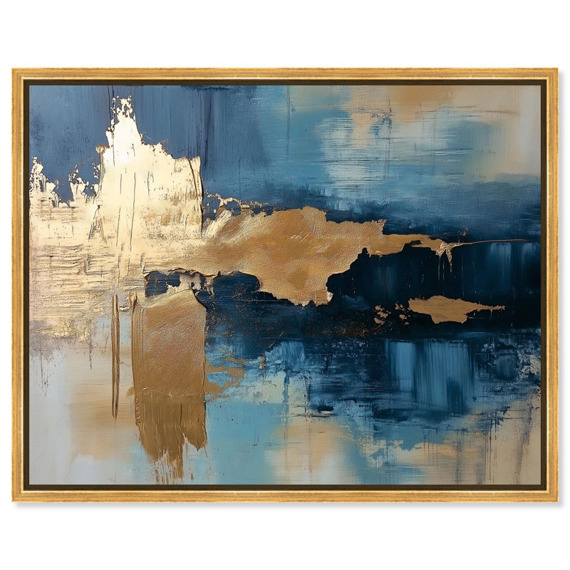 Impression sur toile bleu sarcelle Granted Pass II par Art Remedy, H 21 po x l 25 po, Cadre doré