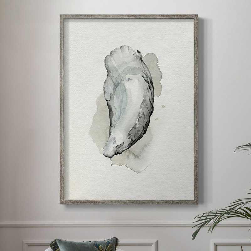 «Oysters on the Bay II», reproduction encadrée - bois massif, H 15 po x l 12 po