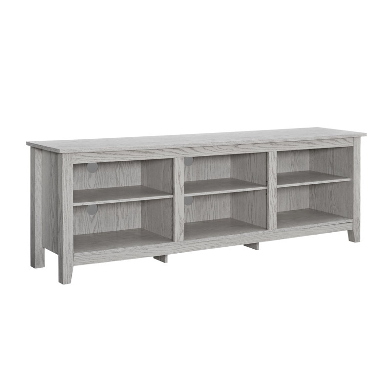 Meuble télé avec rangement ouvert Sunbury, Blanc délavé, 70"