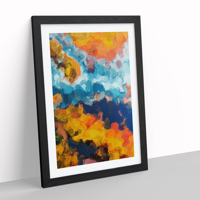 United Forever Abstract - Wall Art, Black Framed Paper, 66cm H x 48cm W, White