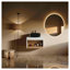 Meuble-lavabo flottant 24 po avec lavabo vasque rond noir mat, meuble-lavabo mural avec rangement ouvert, finition blanche avec comptoir durable, conception moderne peu encombrante (livré dans 2 boîtes)-214441251