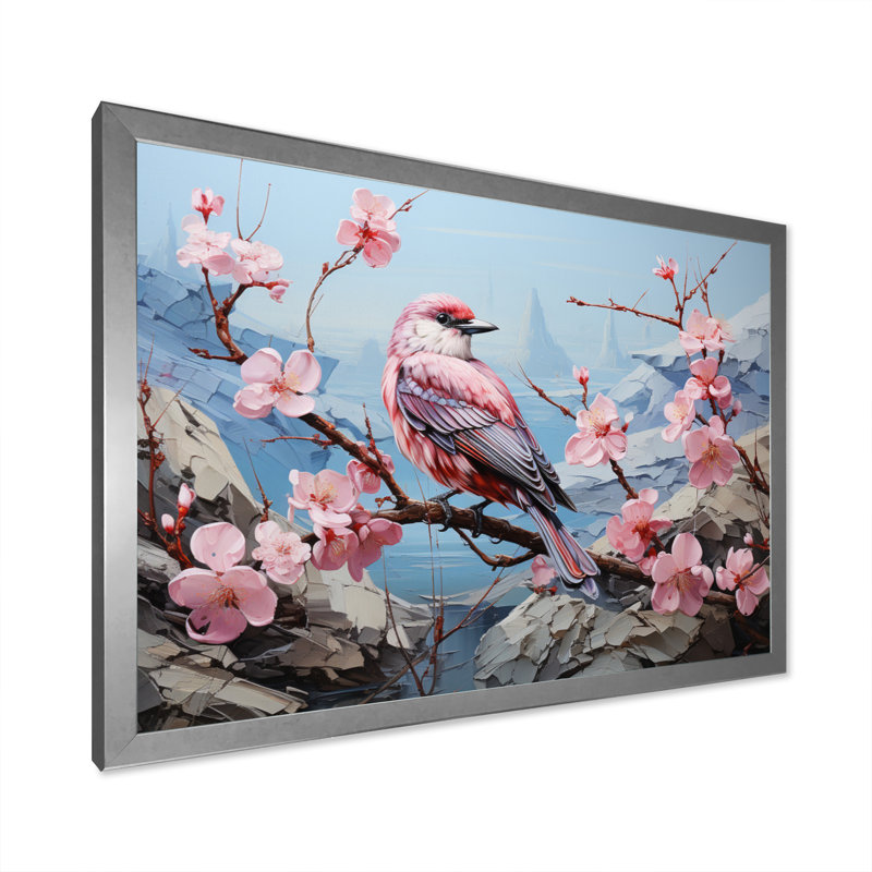 «Apple Blossom Awakening», reproduction d'art sur toile, H 34 po x l 44 po x P 1,5 po, Cadre photo argenté