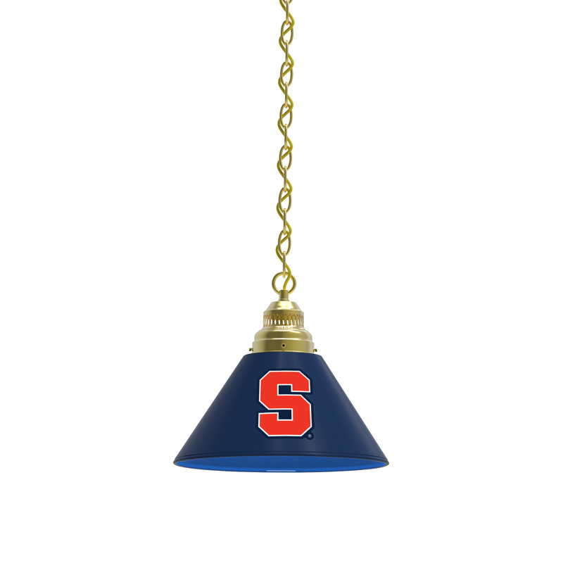 1 - Light Single Pendant, Brass, Syracuse Orange