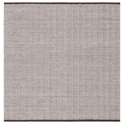 Tapis en coton / laine tissé à la main Vermont en brun / ivoire