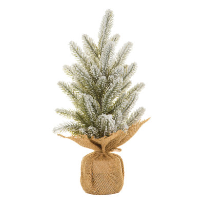 14'' Faux Pine Plant in Wicker/Rattan Freestanding