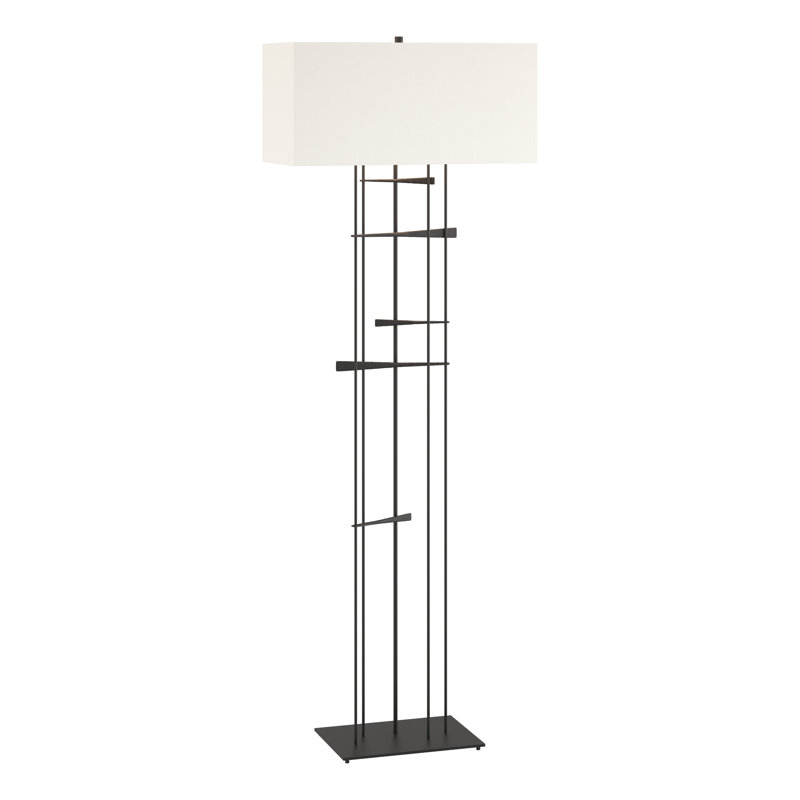 Cavaletti 65" Floor Lamp, Natural Anna, Black