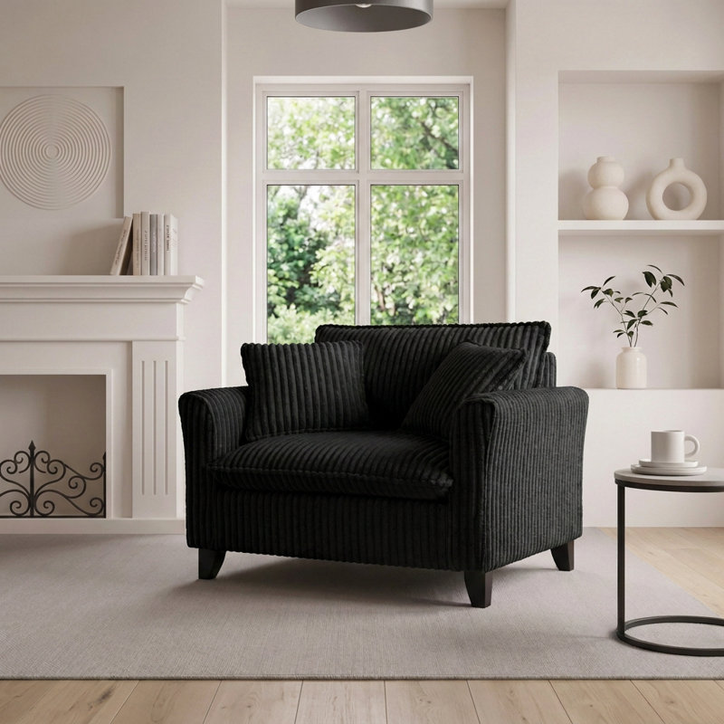 36'' Corduroy Sofa, Black