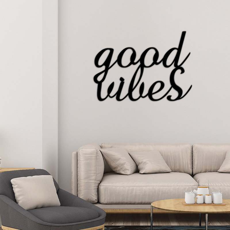 Enseigne monogramme personnalisée Good Vibes, Oui