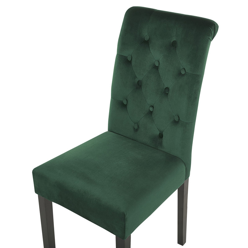 Lamoille 51cm H Tufted Velvet Upholstered Dining Chair, Green