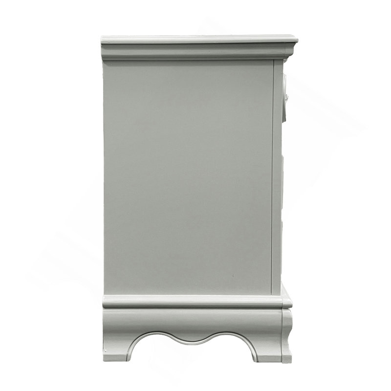 Grey 3-Drawer Nightstand