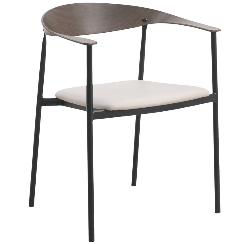 Fauteuil Ickenroth, Siège taupe / cadre noir et brun, Simple