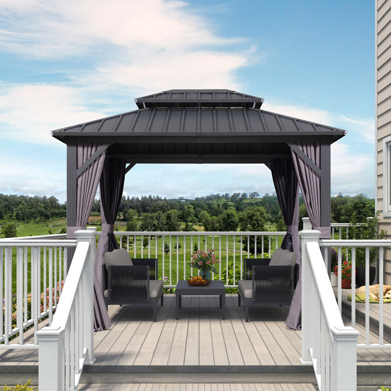 8 Ft. W x 7 Ft. D Aluminium Hardtop Patio Gazebo