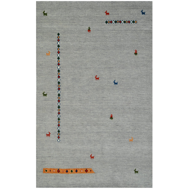 Rectangle Hand Knotted Wool Area Rug
