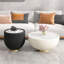Table de bout moderne en marbre avec plateau en cuir et base en métal, table d'appoint luxueuse pour le salon Home Decor-286648389