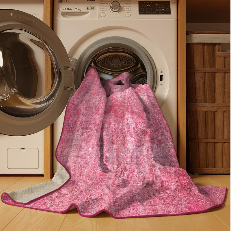 Tapis traditionnel lavable à la machine Ahmyra, Rectangle 5 pi x 7 pi