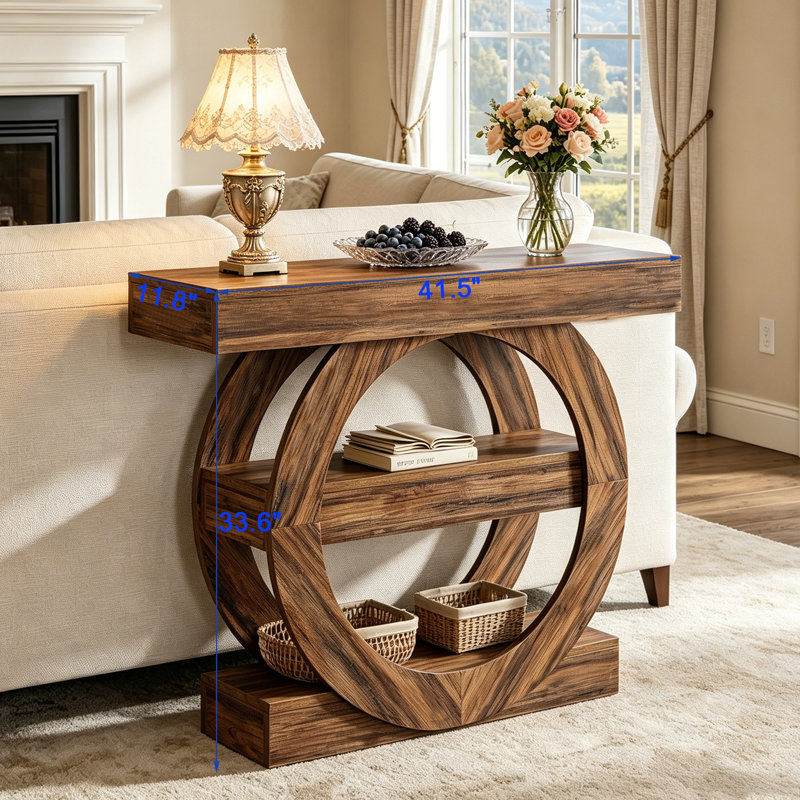 Console Table Sofa Entryway Table with Storage Shelves
