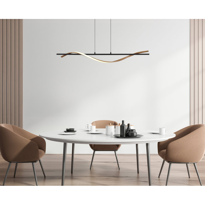 1 - Light Matte Black LED Geometric Pendant