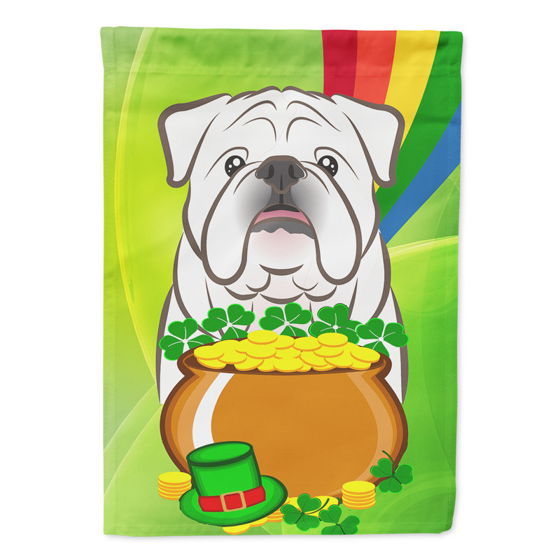 Drapeau de jardin Arella St. Patrick's, Bouledogue (blanc)