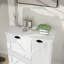 Armoire de trieur de linge à deux compartiments inclinable - blanc