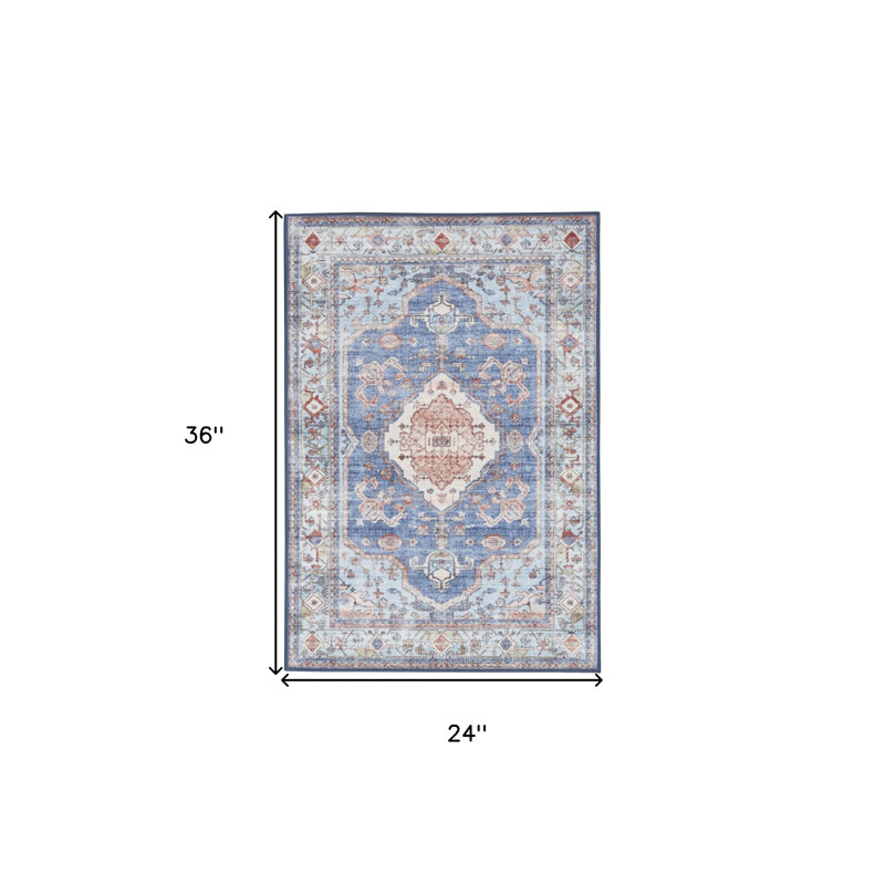 Tapis oriental rouge antidérapant 2 pi x 3 pi