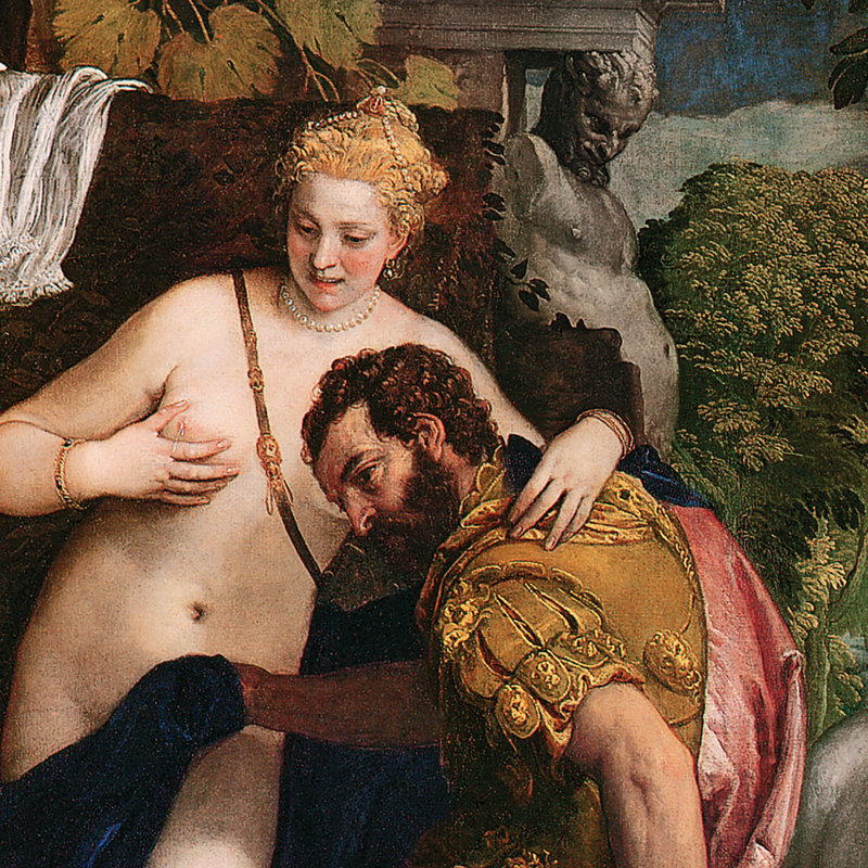 " Venus And Mars United By Love, 1570 " by Paolo Veronese, 17.25" H x 15.25" W x 1.875" D
