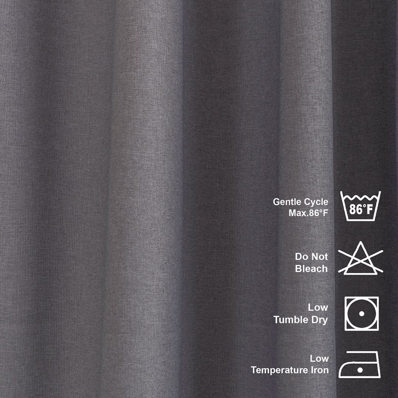 LAXTON Room Darkening Extra Long & Extra Wide Decorative Curtain, 100" W x 95" L, Gray