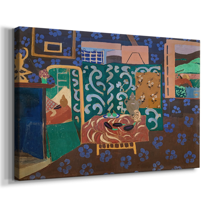 Intérieur avec aubergines (Intérieur aux aubergines) - Henri Matisse - Toile tendue avec châssis - 1970, 24 x 36