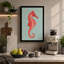 Coral Seahorse Coastal - Wrapped Canvas-1323289218-1323289217