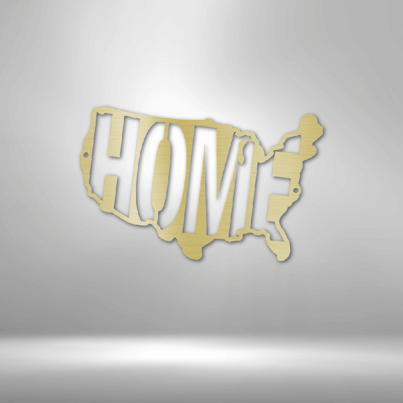 Panneau mural en métal découpé au laser pour la maison et le bureau USA Home, H 14,25 po x l 14,5 po x P 0,5 po, Doré