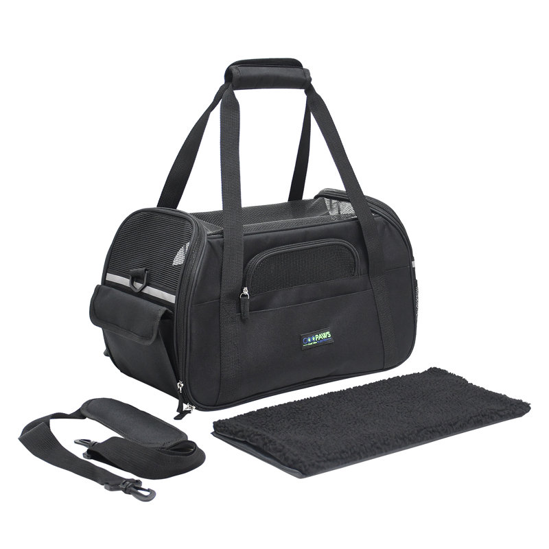 Support pour animal pliable à côtés souples pour petits chiens, chats et chiots, H 13 po x l 10 po x P 19 po, Noir