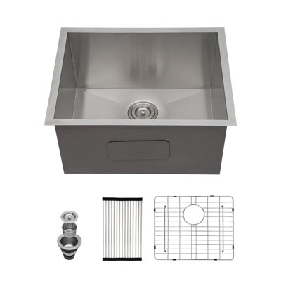 Laundry Sink 21 Inch - 21X18x12 Inch Undermount Laundry Utility Sink Deep Single Bowl 16 Gauge Stainless Steel Laundry Tub Sinks