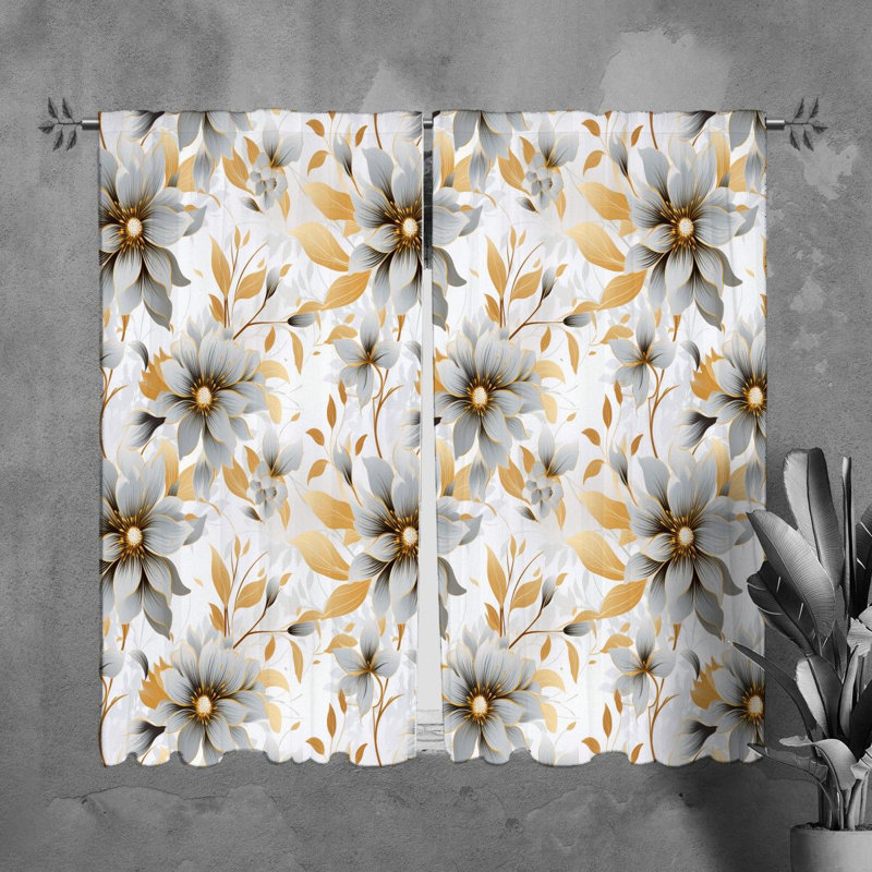 Rideaux à motif floral - 6144, L 40 po x L 61 po