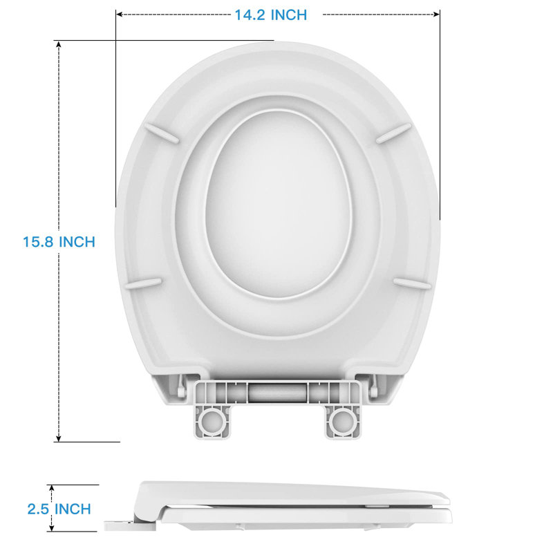 Toilet Seat With Toddler Seat Built In, Round Toilet Seat For Potty Training, Fits Both Adults And Children(Round), White