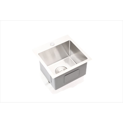 Évier de cuisine en acier inoxydable de 15 po x 15 po x 9 po encastré, calibre 16, antirouille, drainant en douceur, instructions d'installation incluses