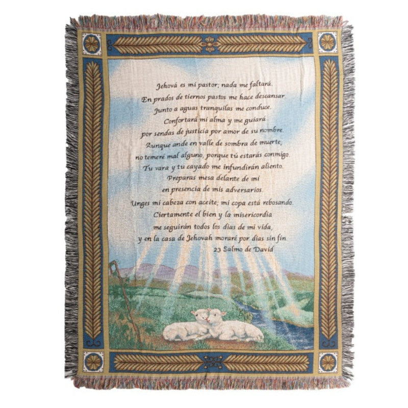 Jeté en coton psalm tapisserie 23