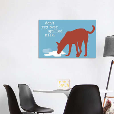 Spilled Milk by Dog Is Good And Cat Is Good - Wrapped Canvas Print