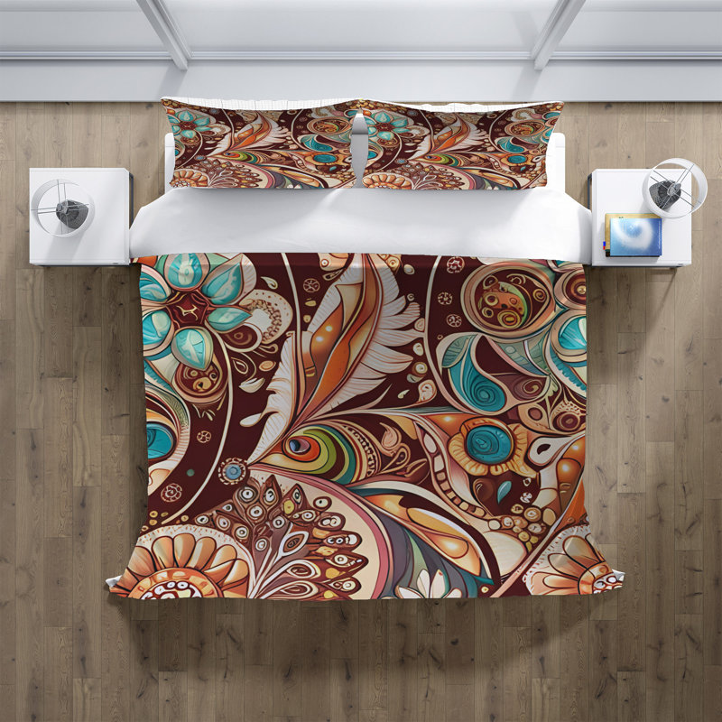 Literie , Housse de couette grand + 2 grandes taies décorat, Brown/Blue
