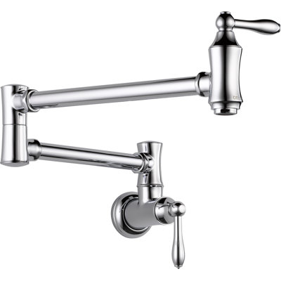 Robinet de cuisine traditionnel chromé, robinet de cuisine mural, chrome